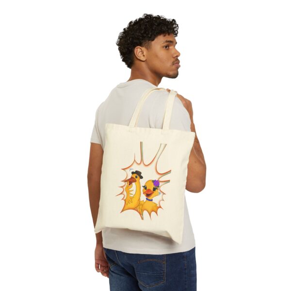 Funny Duck Couple Canvas Tote Bag - Cute & Quirky Shopping Bag - Image 3