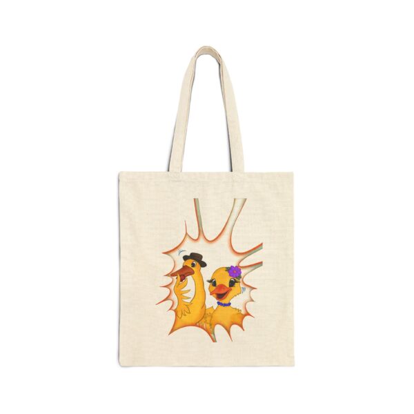 Funny Duck Couple Canvas Tote Bag - Cute & Quirky Shopping Bag